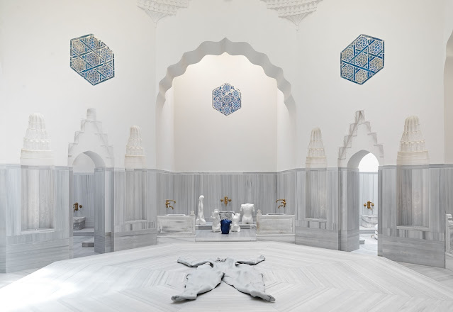 Mehtap Baydu, The Distance Between Me And Everything Else, 2017, Polyester cast 180 x 127 cm, exhibited as part of Healing Ruins at Zeyrek Çinili Hamam. Photograph, Hadiye Cangökçe.