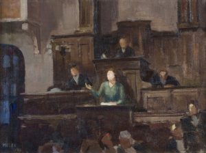 Melek
Celâl Sofu (1896-1976), Eski Büyük Millet Meclisi Kürsüsünde Kadın 1936, tuval
üzerine yağlıboya, 36 x 48,5 cm. Mimar Sinan Güzel Sanatlar Üniversitesi
İstanbul Resim ve Heykel Müzesi Koleksiyonu, Env. no. 206/619.

