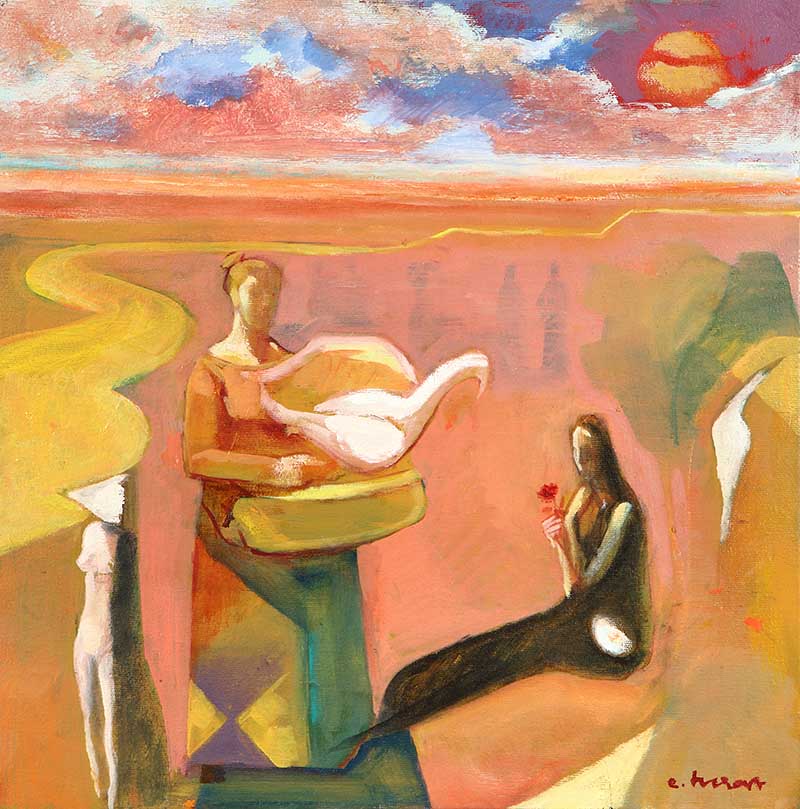 Emin Turan, İsimsiz, 2024, tuval üzerine yağlıboya, 40x40 cm.