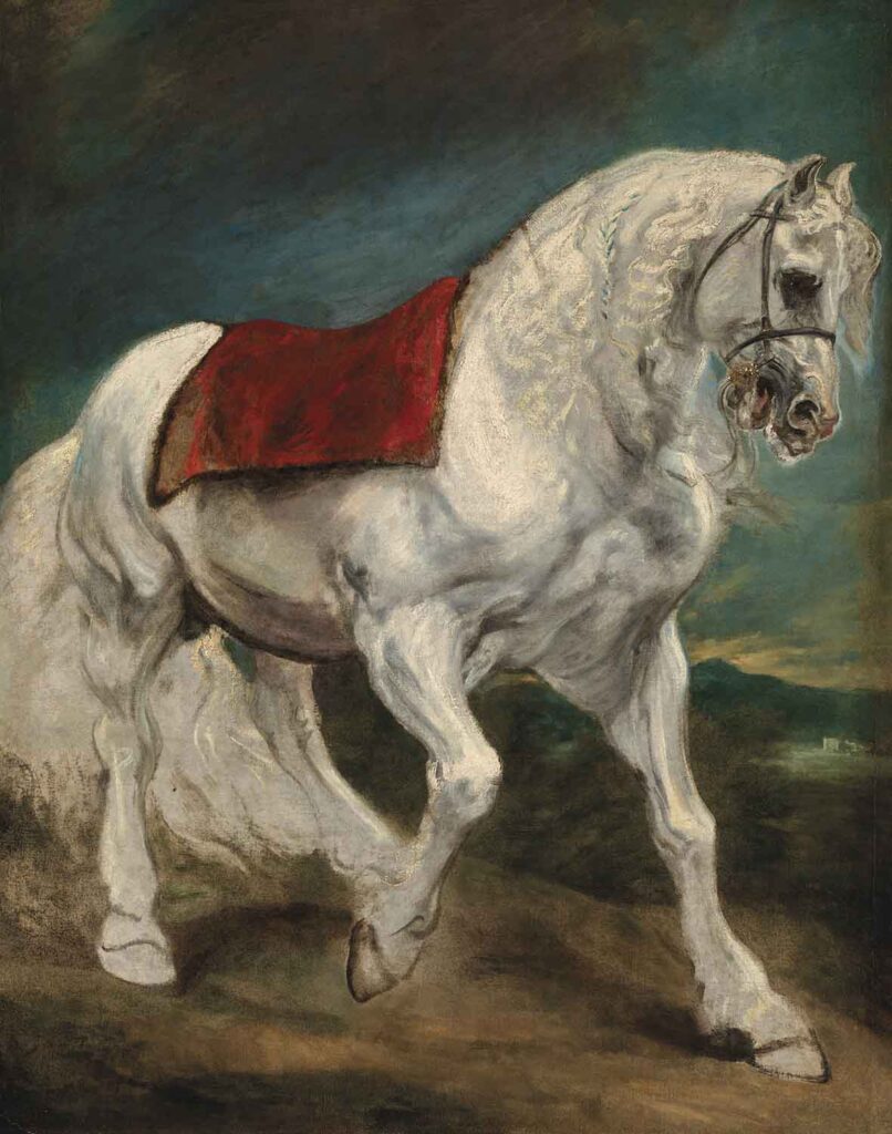 Sir Anthony Van Dyck (Antwerp 1599-1641 London), Bir Endülüs atı (rekto); A manzarasından kırpılmış ayrıntı (verso), tuval üzerine yağlıboya, 52 x 41.3/4 in. (132 x 106 cm.), Açılış Fiyatı: 2,000,000 - 3,000,000 Sterlin.