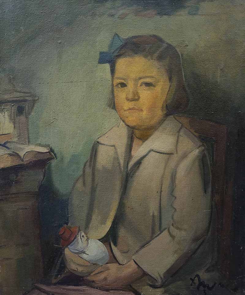Abidin Elderoğlu, Duralit üzerine yağlıboya, 70x60 cm.