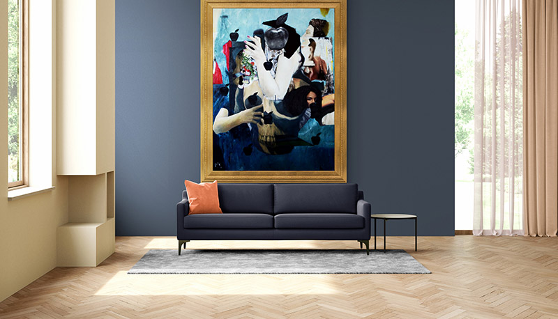 Daniel Wille, Black Apples (A Temptation Fruit), 2015, tuval üzerine yağlıboya, 159x200 cm.