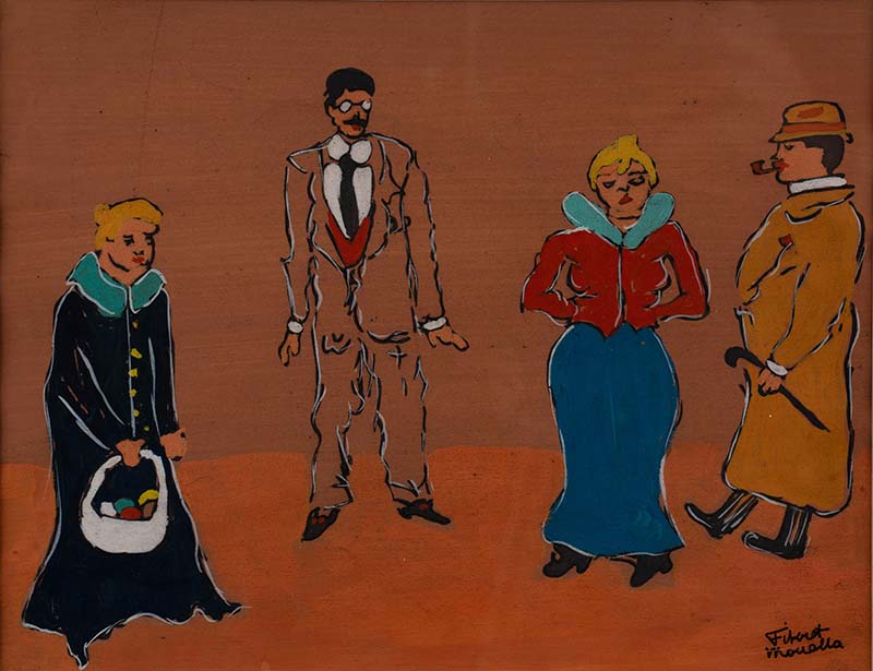 Fikret Muallâ, İsimsiz, kağıt üzerine guaj, 19x24,5 cm., Hancan Sanat Koleksiyonu.