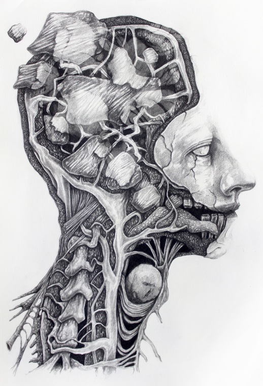 Yağızhan Çalışkan Fragment 9, 2024, Asitsiz Kağıt Üzerine Grafit, 44x 38 cm.