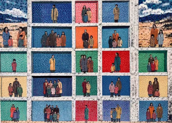Bedran Tekin, Aradakiler, 2025, tuval üzerine akrilik boya, 80x110 cm.
