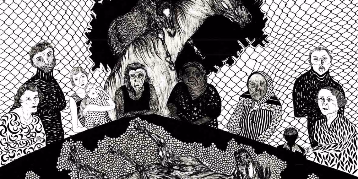 Hare Sürel, İsimsiz, 2016, Kağıt üzerine mürekkep, 35x50 cm.