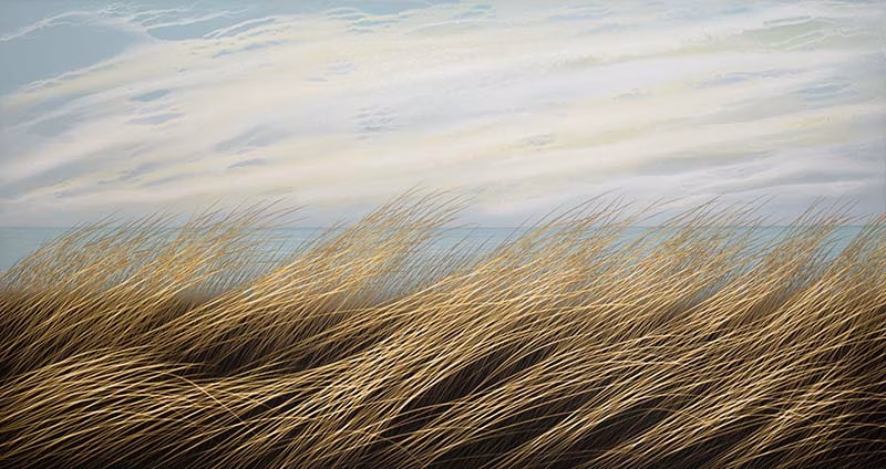 Mesut Karakış, İsimsiz, 2025, tuval üzerine akrilik, 100x190 cm.