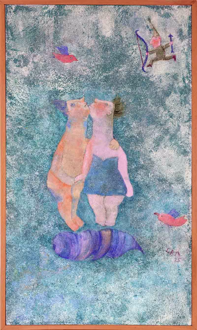 Can Göknil, Yay, 2025, tuval üzerine akrilik, 60x35 cm.