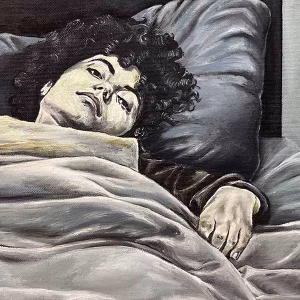 Don Ritchie’yi Beklerken, 2025, tuval üzerine yağlıboya, 50x60 cm.
