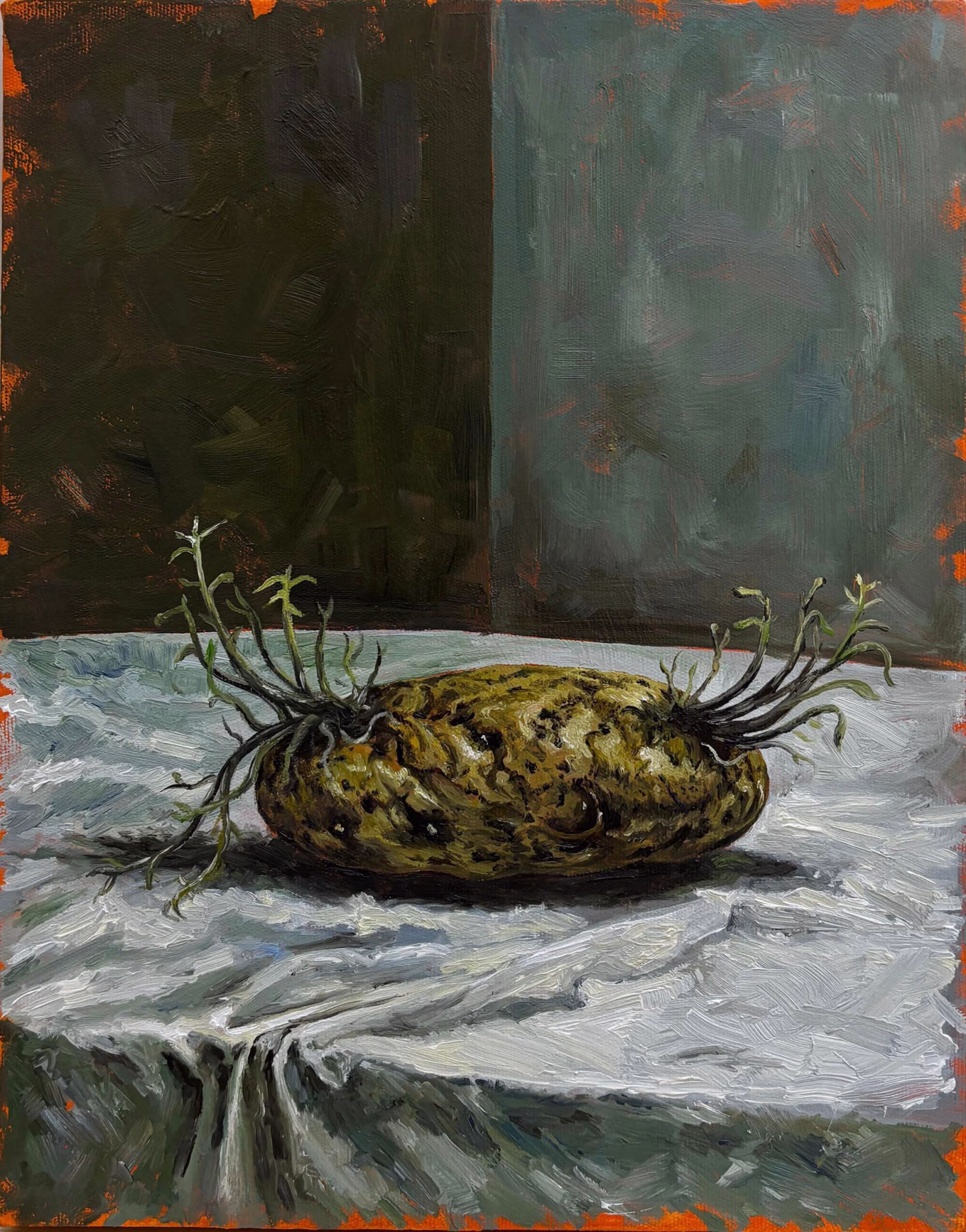 Patatesler, 2025, tuval üzerine yağlıboya, 35x28 cm.