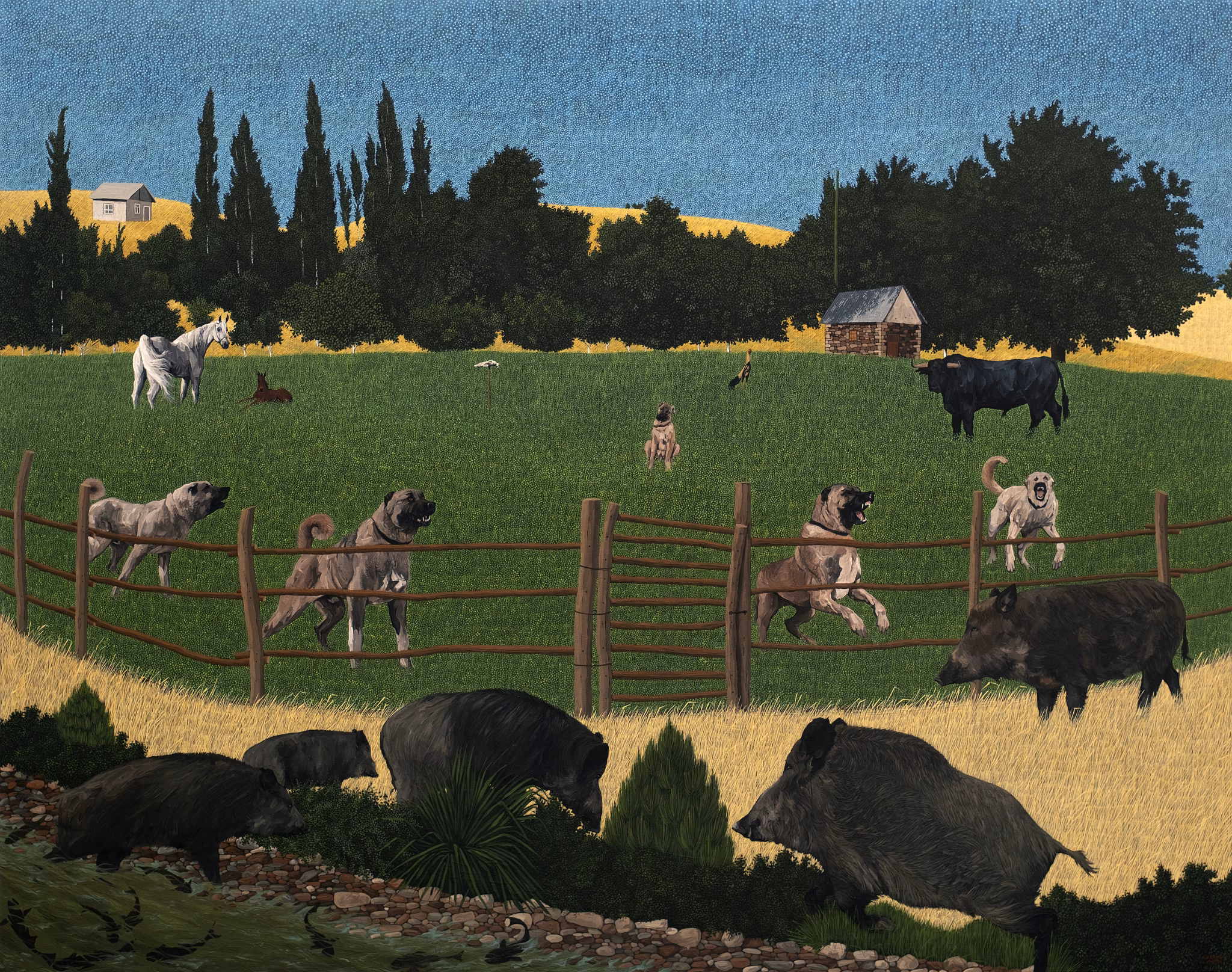 Mehmet Resul Kaçar, Sordar, 2025, tuval üzerine yağlıboya, 150x190 cm.