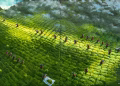 Yalçın Gökçebağ, Çay Bahçeleri, 2026, diptik, 120x200 cm.