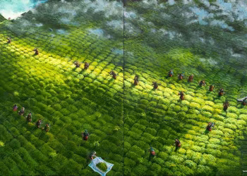 Yalçın Gökçebağ, Çay Bahçeleri, 2026, diptik, 120x200 cm.
